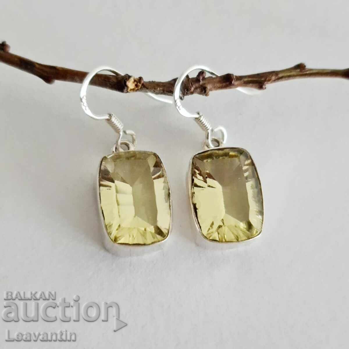 Silver earrings with Lemon Topaz