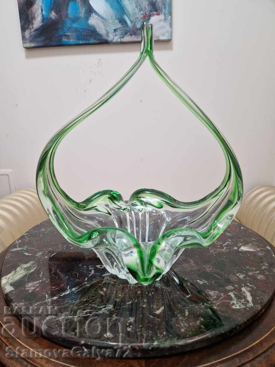 Εξαιρετικό μεγάλο αντίκα Βελγικό κρυστάλλινο φρουτιέρα - 5 Εξαιρετικό μεγάλο αντίκα Βελγικό κρυστάλλινο φρουτιέρα - 5