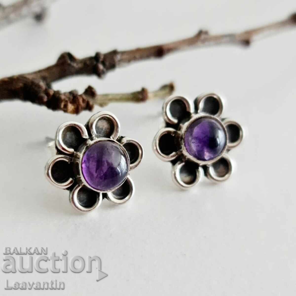 Auction Silver earrings with Amethyst Auction Silver earrings with Amethyst