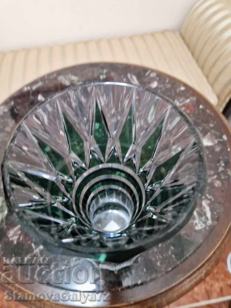 Vază de cristal belgiană superbă Val Saint Lambert - 5