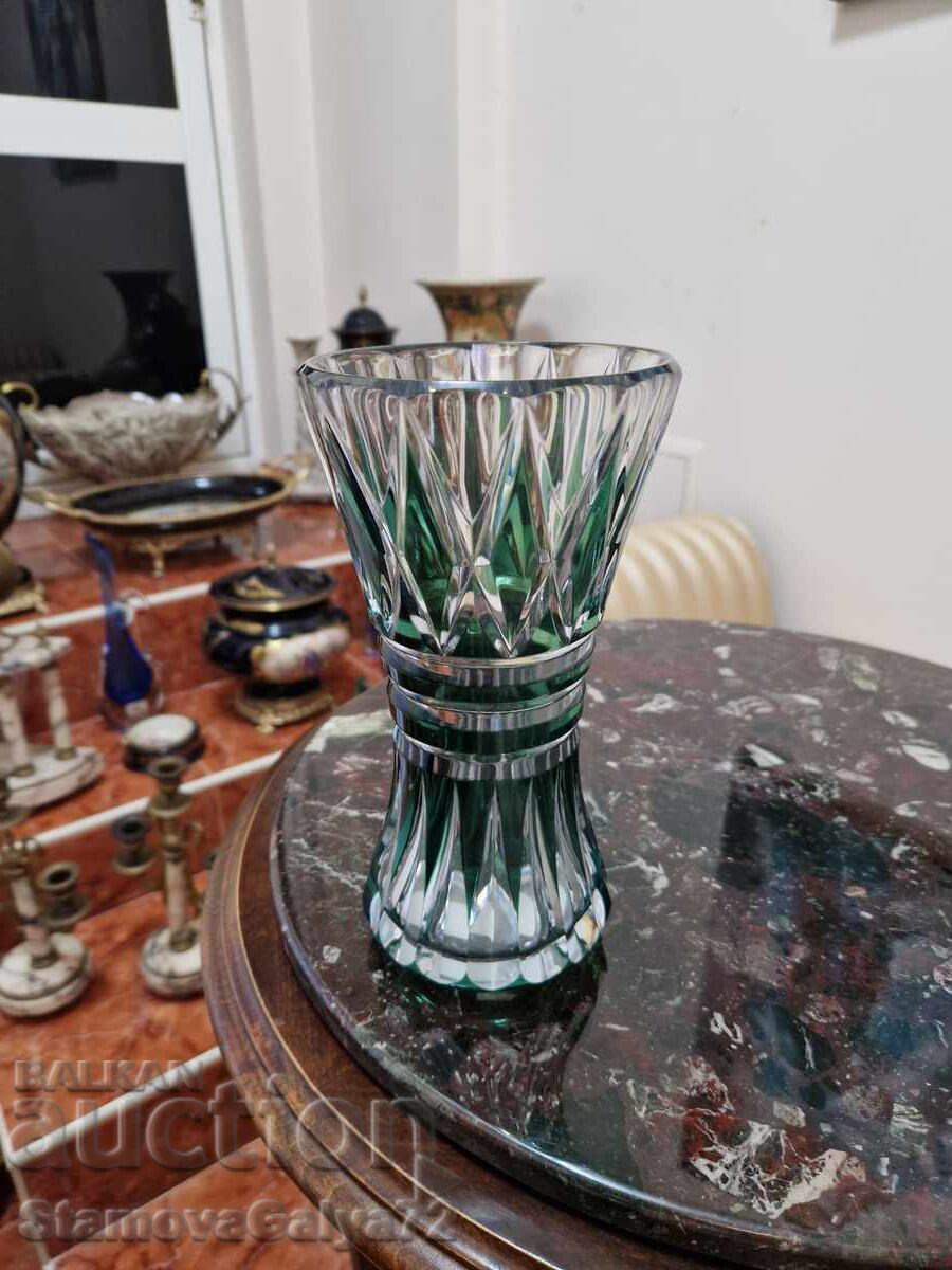 Superior Belgian Crystal Vase Val Saint Lambert - 7