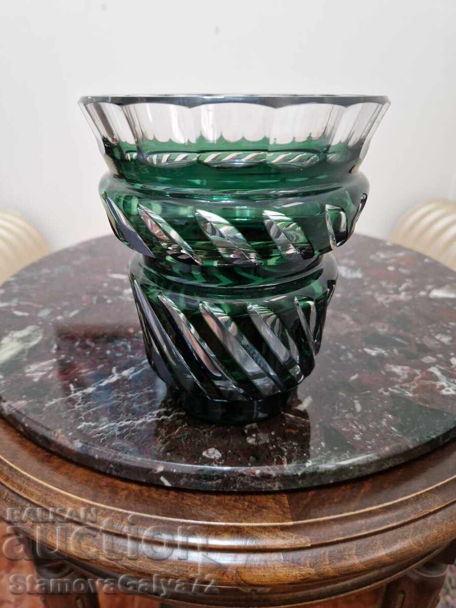 Антикварна белгийска кристална ваза Val Saint Lambert с цена 199.00 лв. | € 101.75
