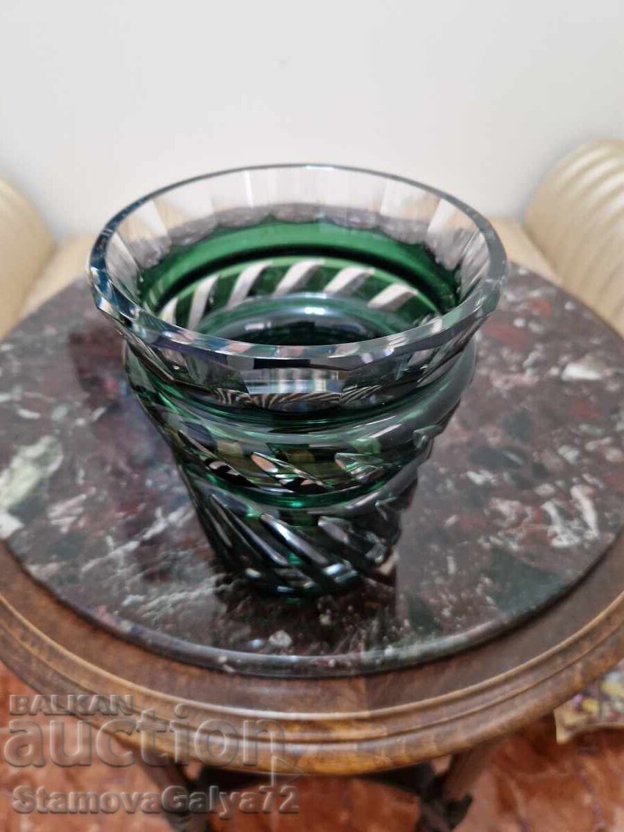 Аукцион Антикварна белгийска кристална ваза Val Saint Lambert