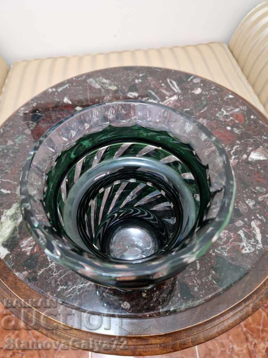 Доставка на Антикварна белгийска кристална ваза Val Saint Lambert