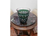 Vasă antică belgiană de cristal Val Saint Lambert