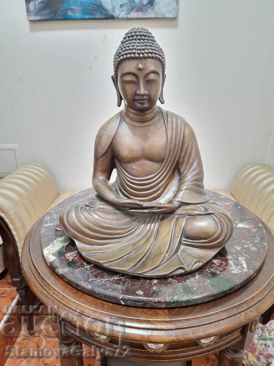 Голяма антикварна азиатска бронзова фигура статуетка