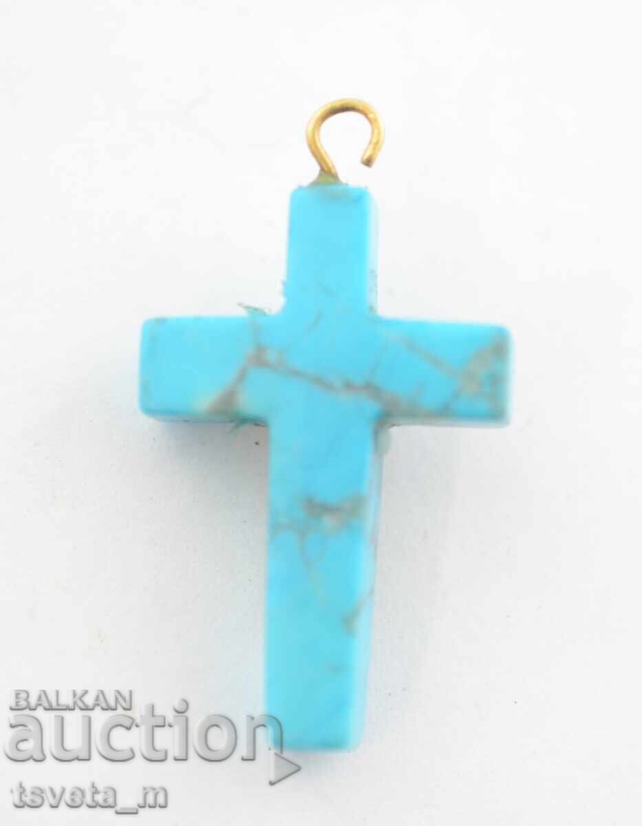 Μετάλλιο κρεμαστό σταυρός με Εσταυρωμένο τιρκουάζ με τιμή 12.00 BGN | € 6.14