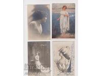 1908 4 Used Postcards
