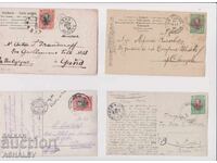 1908 4 Used Postcards