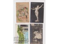 1908 4 Used Postcards