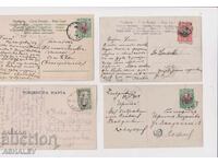 1908 4 Used Postcards