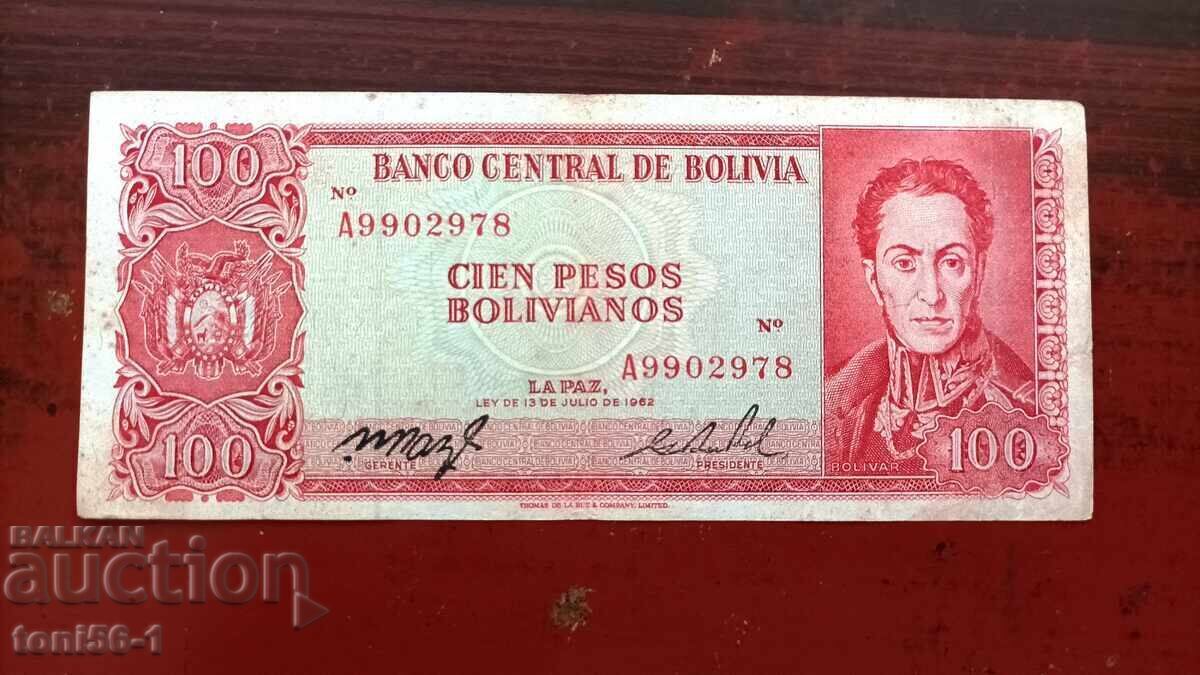 Bolivia 100 pesos 1962