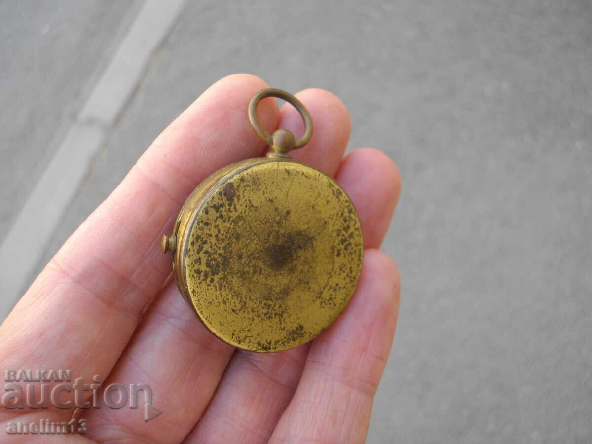 OLD SMALL BRONZE COMPASS - 5