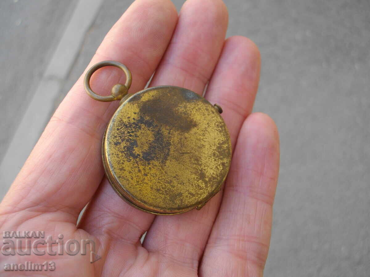 OLD SMALL BRONZE COMPASS - 6
