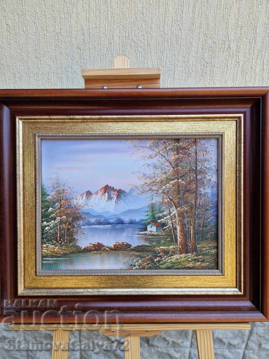 Licitație Ulei peisaj autor pânză ramă tablou