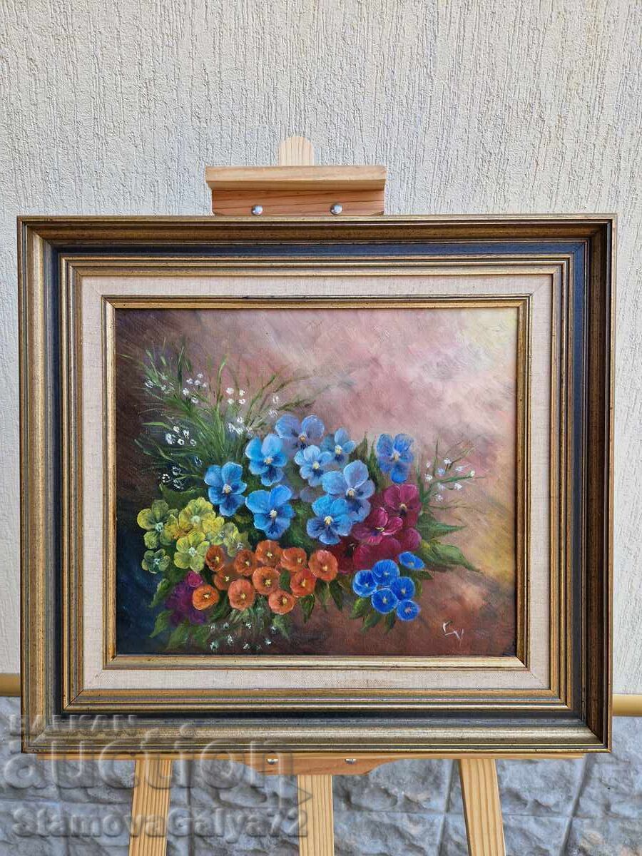 Minunat natură statică belgiană antică pe pânză, semnată de autor cu preț 188.00 BGN | € 96.12 Minunat natură statică belgiană antică pe pânză, semnată de autor cu preț 188.00 BGN | € 96.12