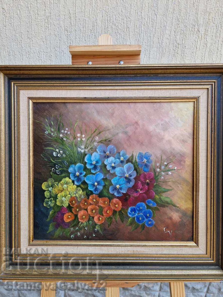 Licitație Minunat natură statică belgiană antică pe pânză, semnată de autor Licitație Minunat natură statică belgiană antică pe pânză, semnată de autor