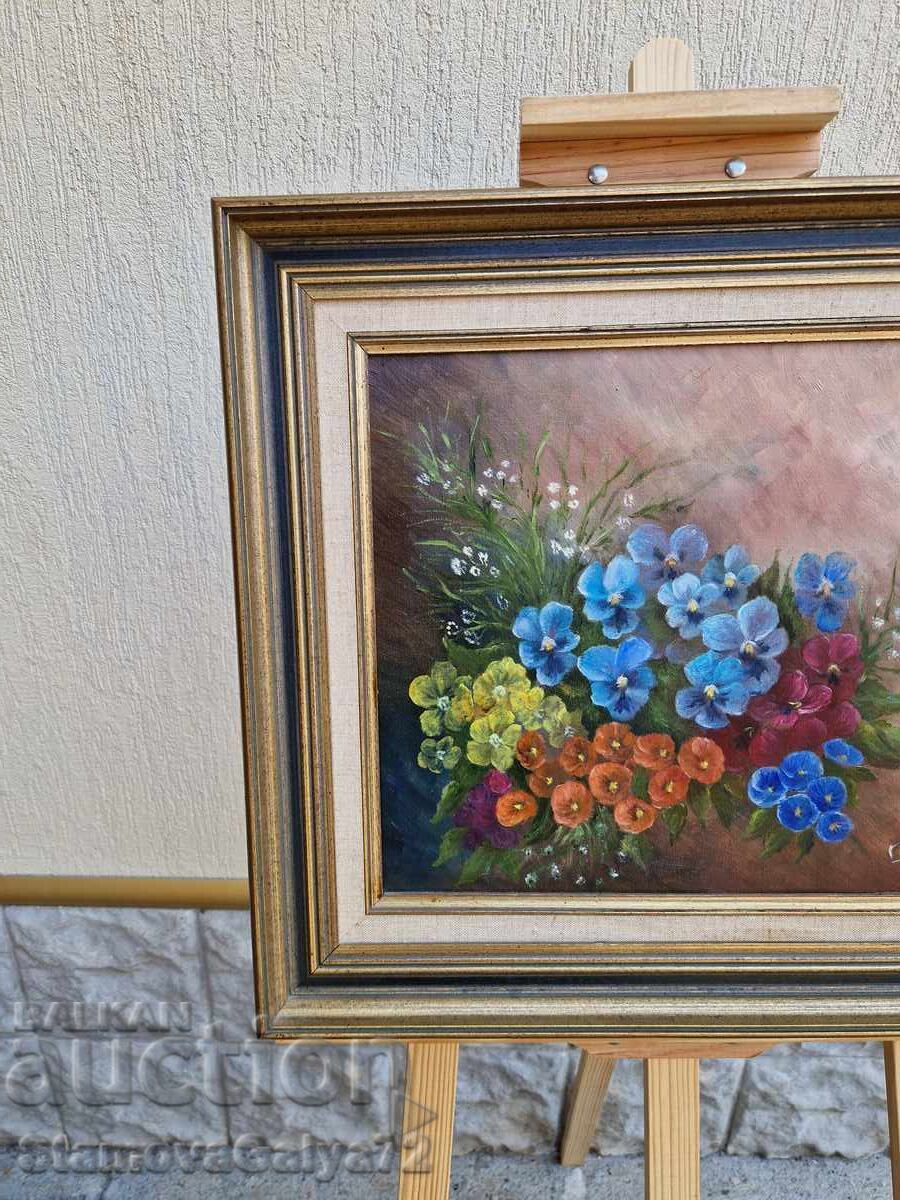 Minunat natură statică belgiană antică pe pânză, semnată de autor - 5 Minunat natură statică belgiană antică pe pânză, semnată de autor - 5