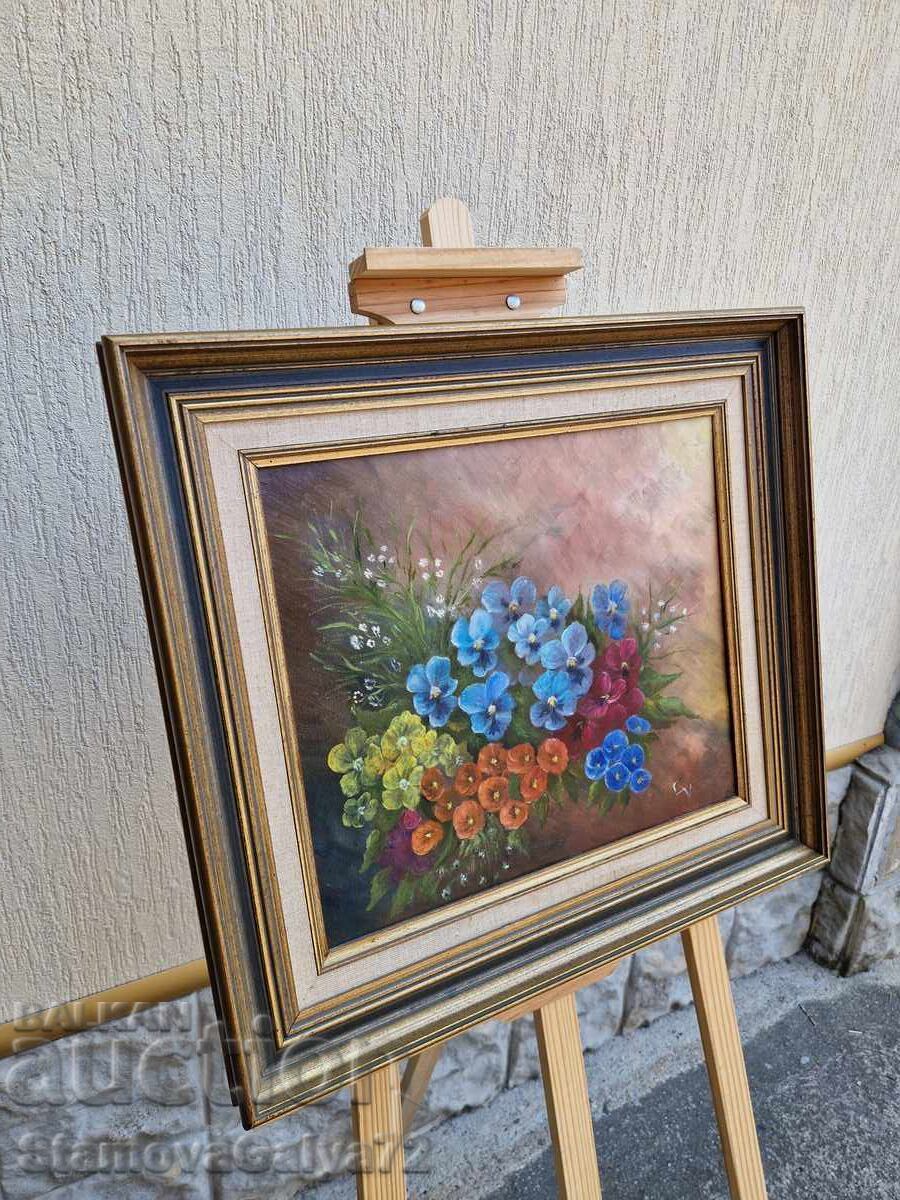 Minunat natură statică belgiană antică pe pânză, semnată de autor - 6 Minunat natură statică belgiană antică pe pânză, semnată de autor - 6