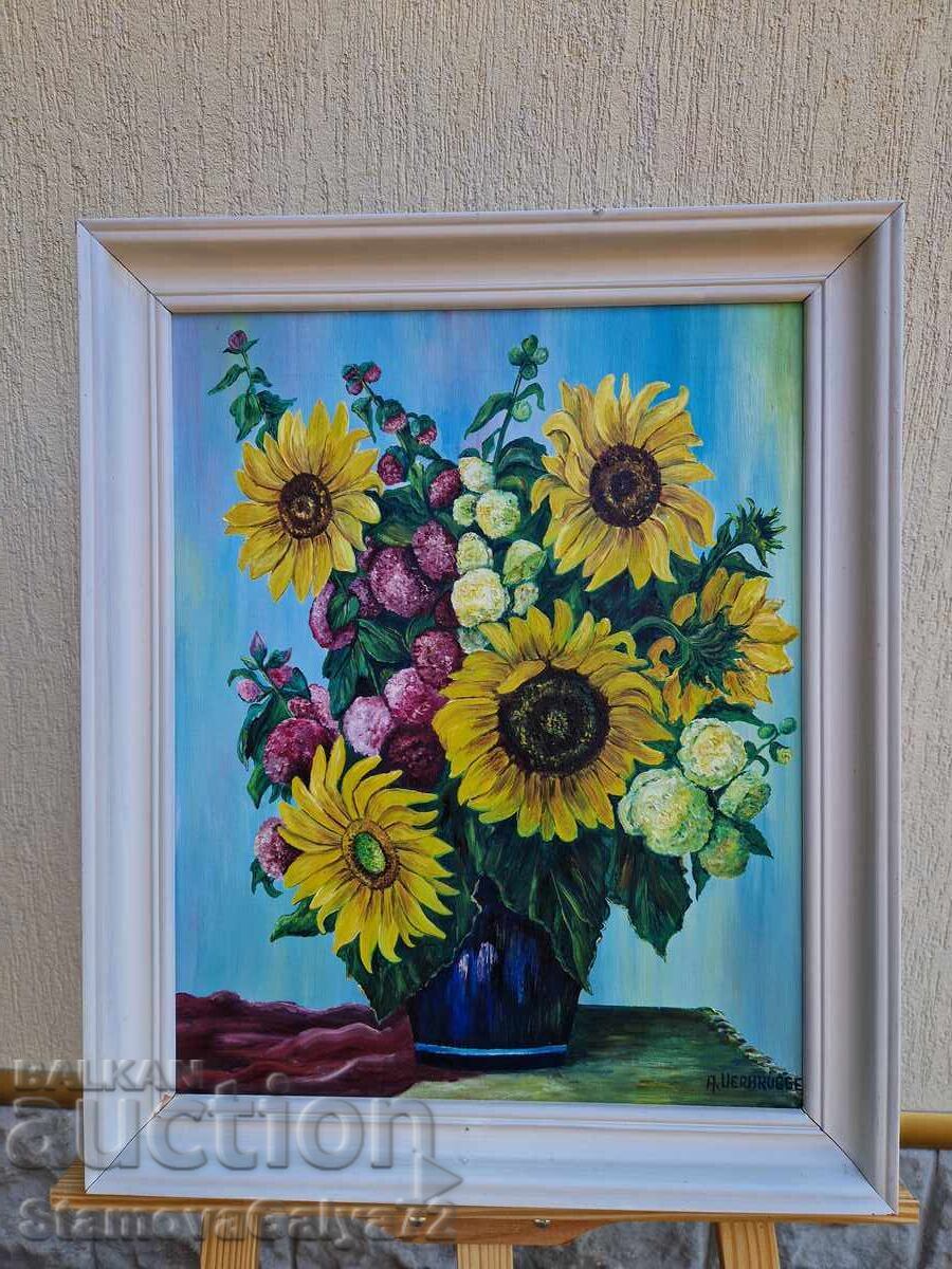 Beautiful antique original oil painting on canvas with price 155.00 BGN | € 79.25