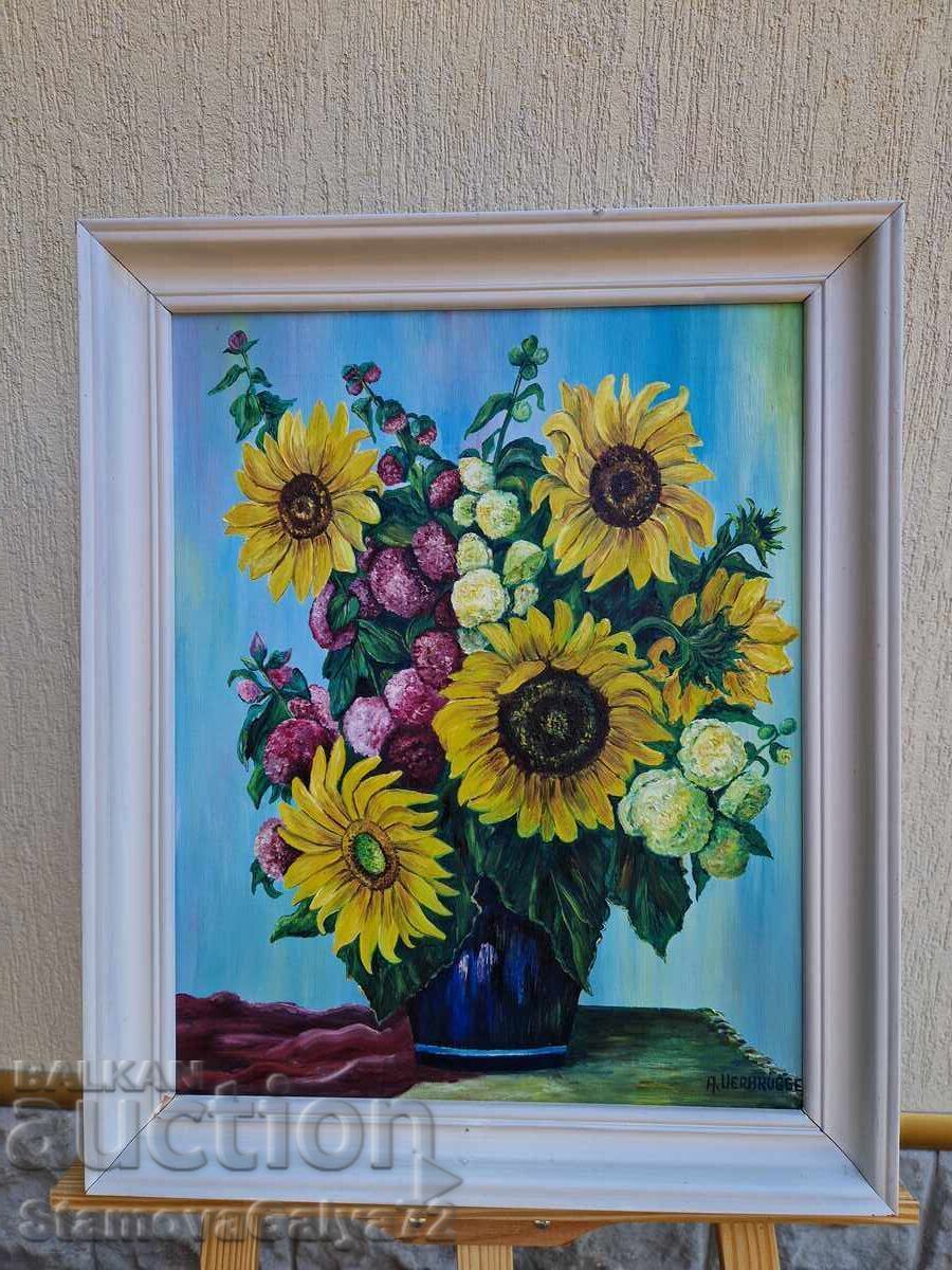 Frumoasă pictură antică de autor, ulei pe pânză cu preț € 79.25 | 155.00 BGN