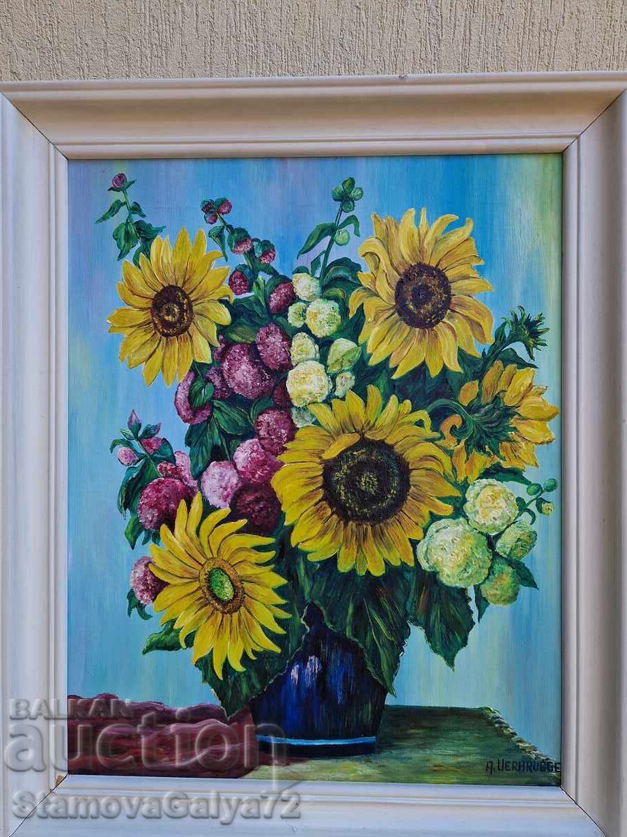 Auction Beautiful antique original oil painting on canvas Auction Beautiful antique original oil painting on canvas