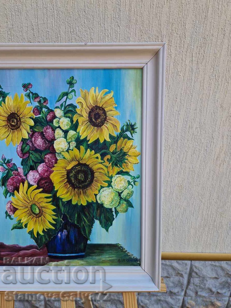 Livrarea Frumoasă pictură antică de autor, ulei pe pânză