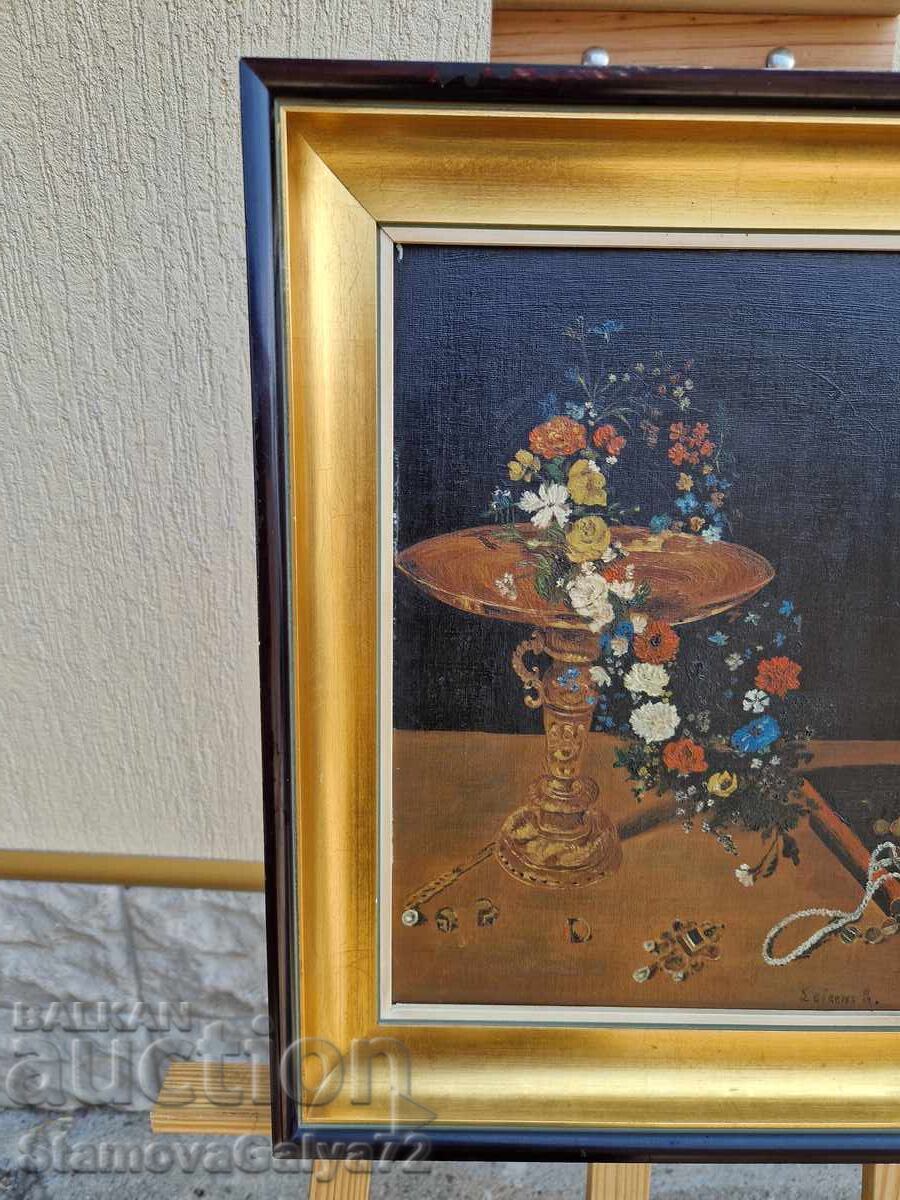 Still life oil on canvas, mounted on fiberboard - 5 Still life oil on canvas, mounted on fiberboard - 5