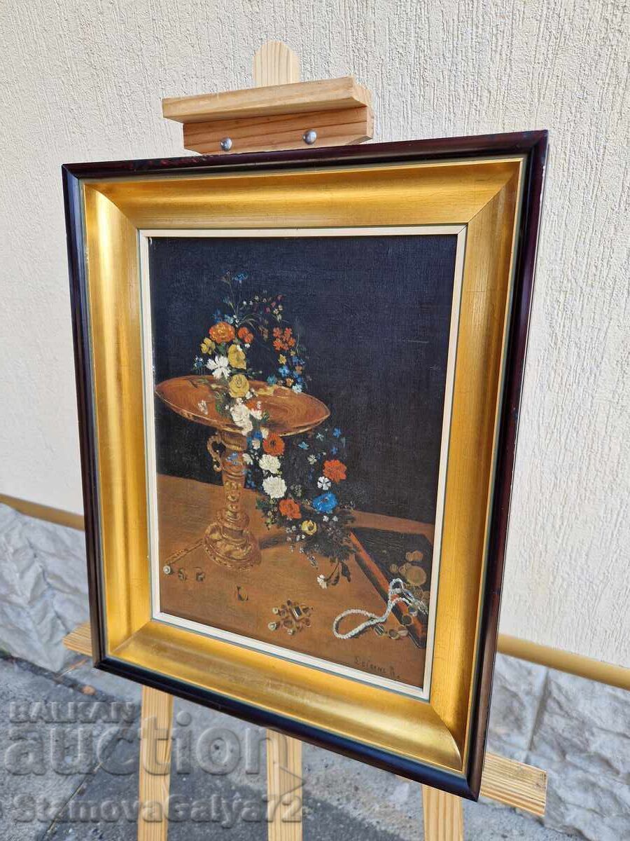 Still life oil on canvas, mounted on fiberboard - 7 Still life oil on canvas, mounted on fiberboard - 7