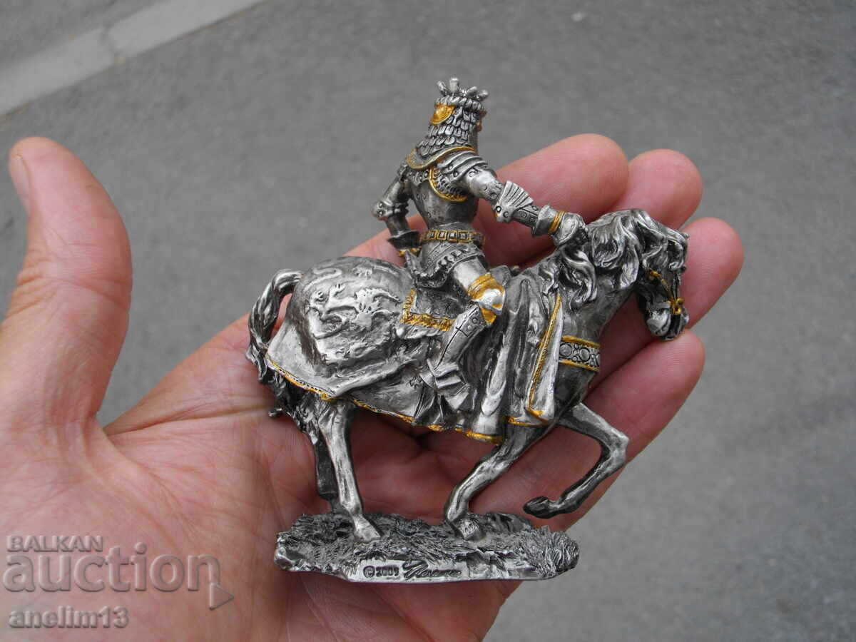 FIGURINĂ METALICĂ STATUETĂ CAVALER PE CAL VERONESE 1995 - 5