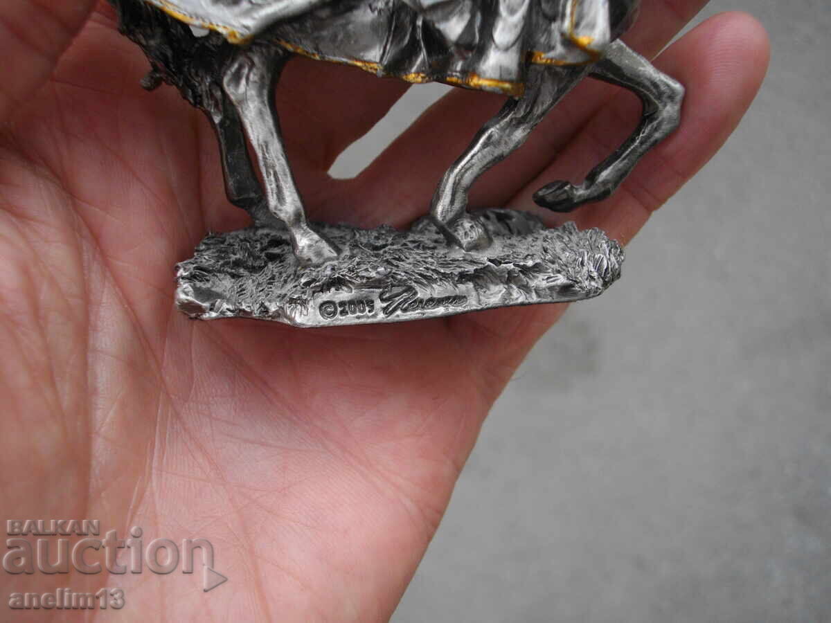 FIGURINĂ METALICĂ STATUETĂ CAVALER PE CAL VERONESE 1995 - 6