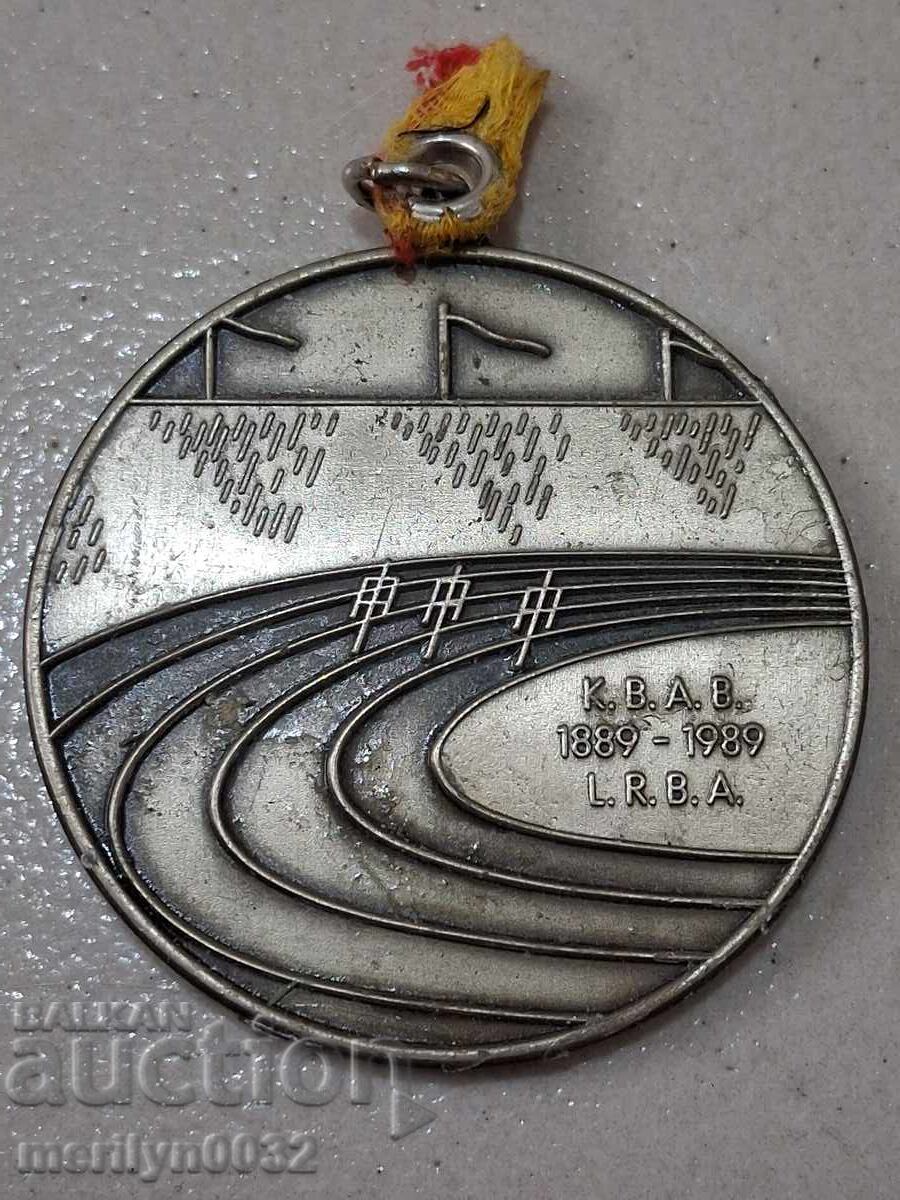 Χάλκινο βελγικό μετάλλιο πλακέτα σήμα 1989 έτος