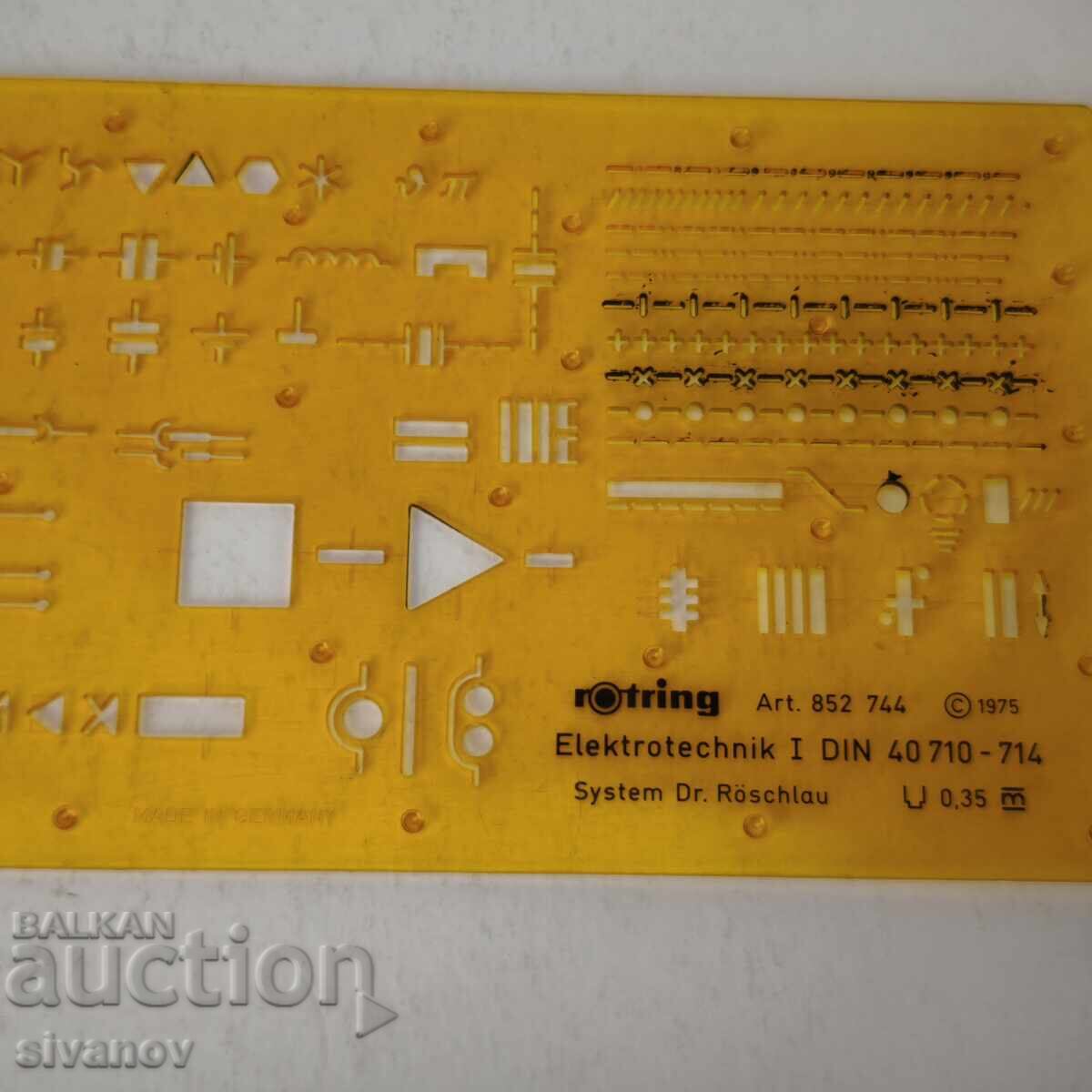 Livrarea rOtring 852 744 Șablon Star pentru electrotehnică 1975 #6075