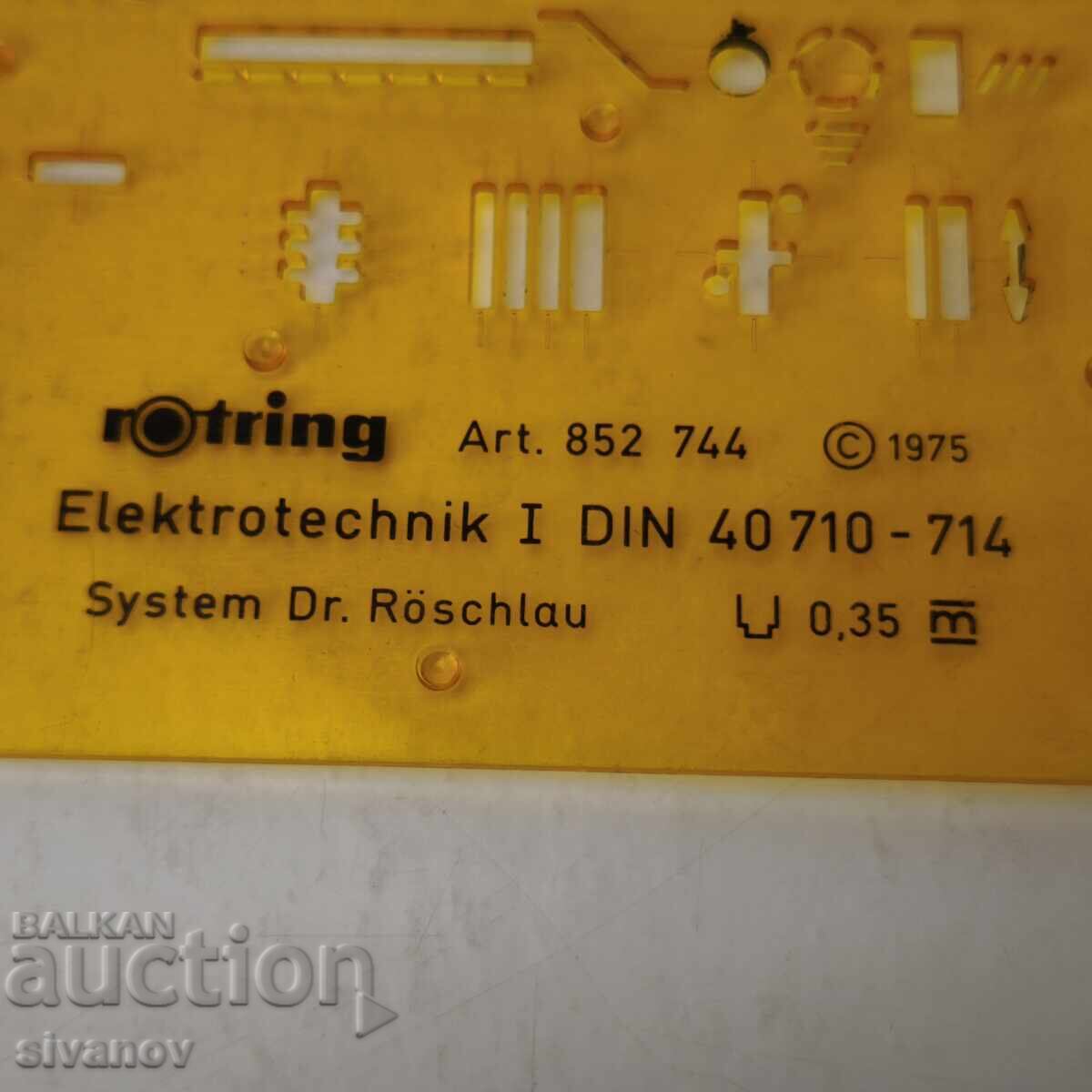 rOtring 852 744 Șablon Star pentru electrotehnică 1975 #6075 - 5