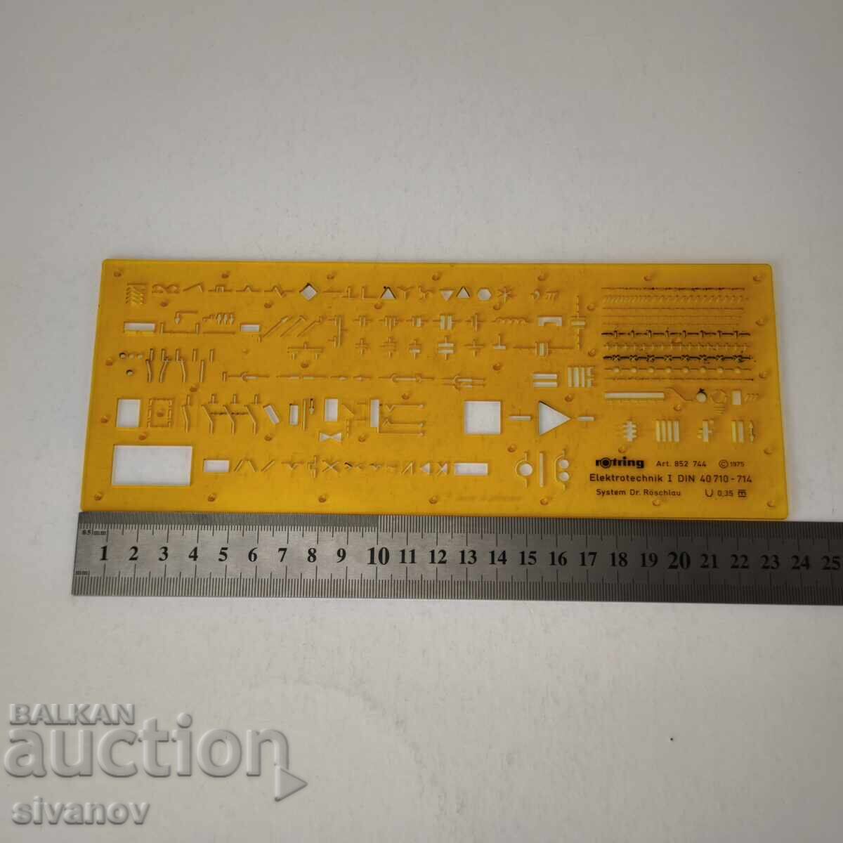 rOtring 852 744 Șablon Star pentru electrotehnică 1975 #6075 - 6