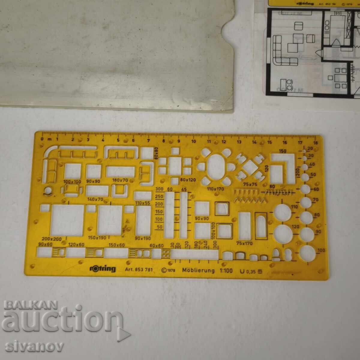 Șablon vechi rOtring pentru Mobilier Arhitectură 853 781 #6073 cu preț 14.99 BGN | € 7.66