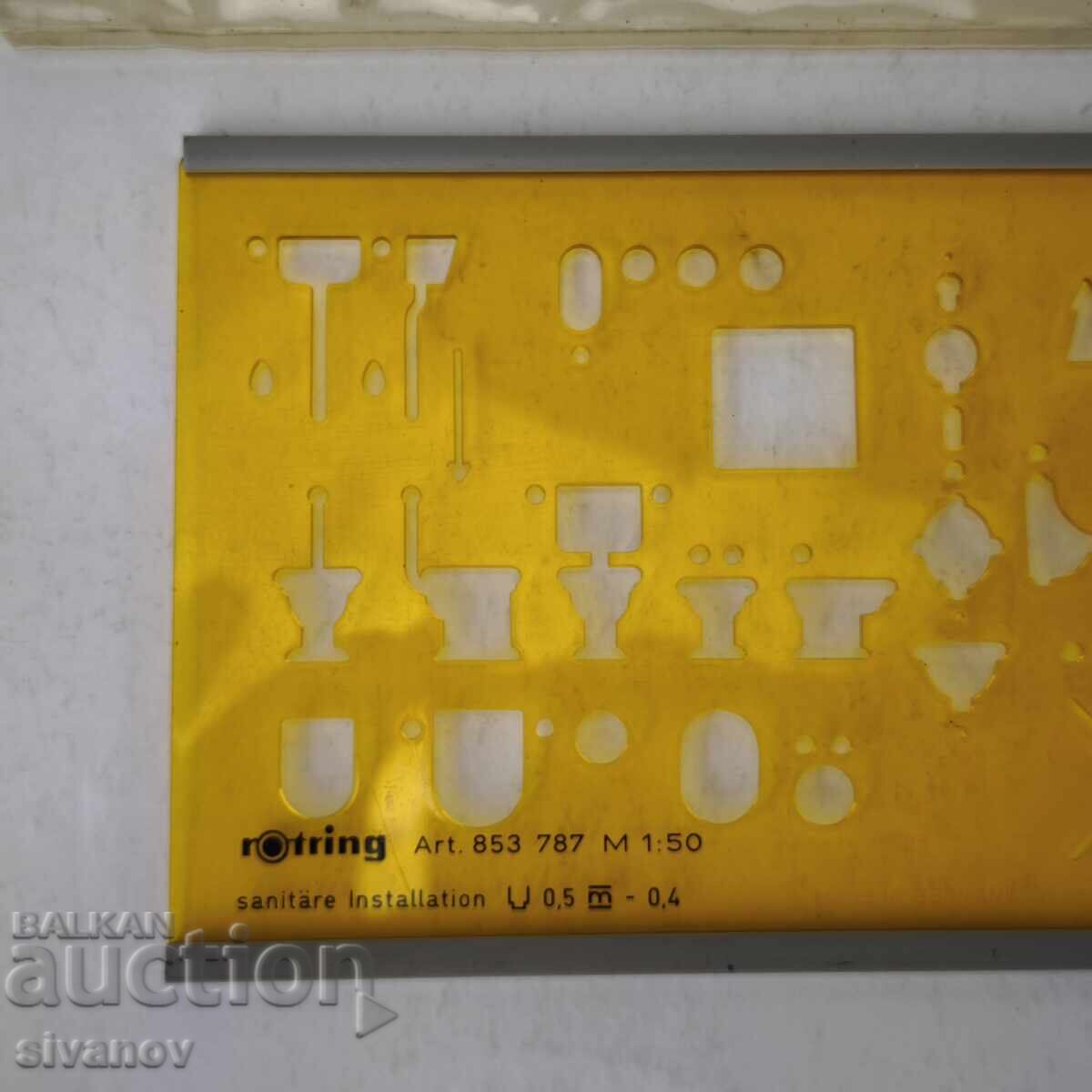 Vintage rOtring Template Plumbing Installation Art. 853 787 #6074 with price 14.99 BGN | € 7.66