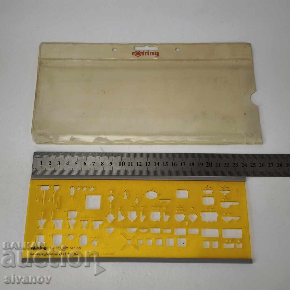 Vintage rOtring Template Plumbing Installation Art. 853 787 #6074 - 6