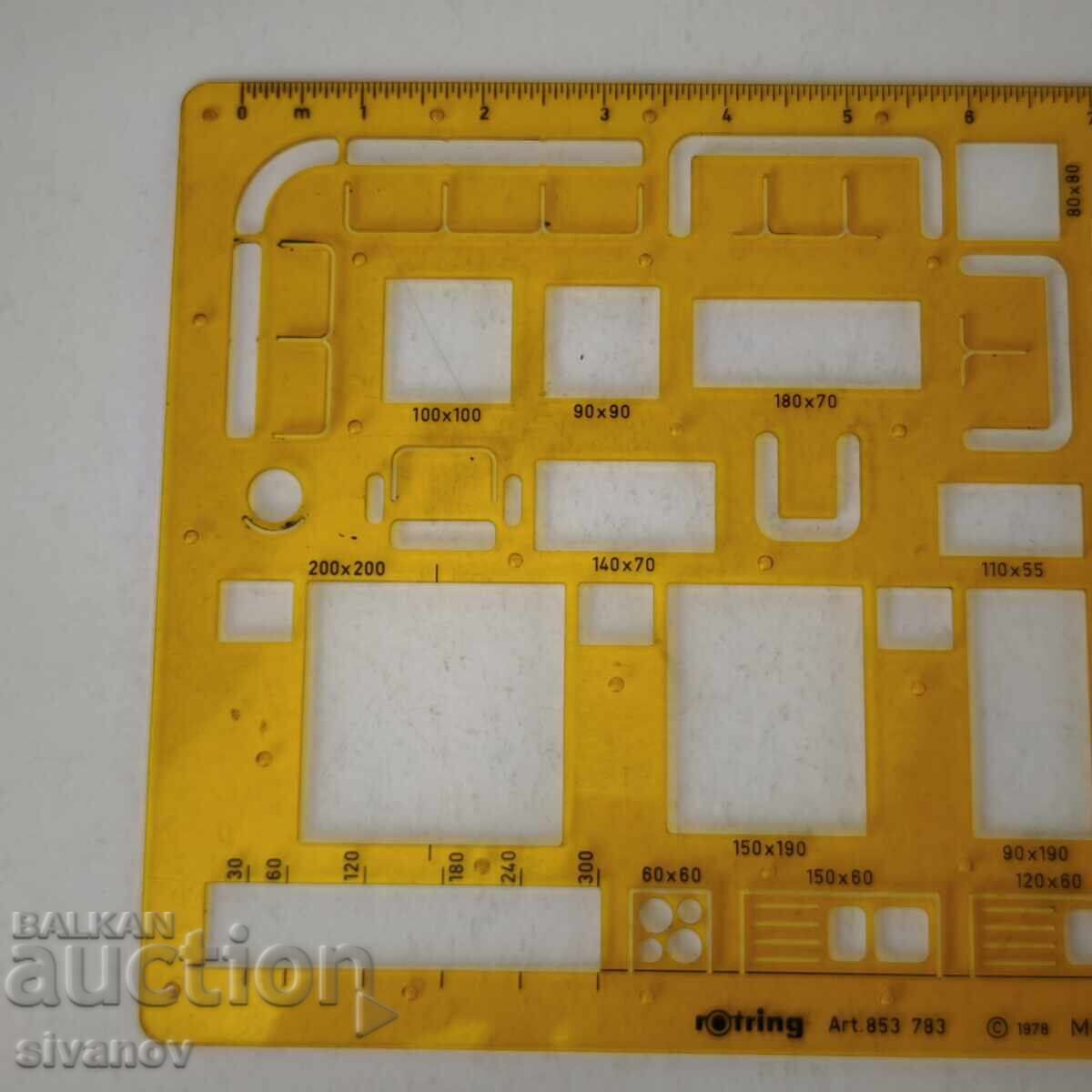 Șablon Vechi rOtring pentru Mobilier Arhitectură 853 783 #6076 cu preț 14.99 BGN | € 7.66