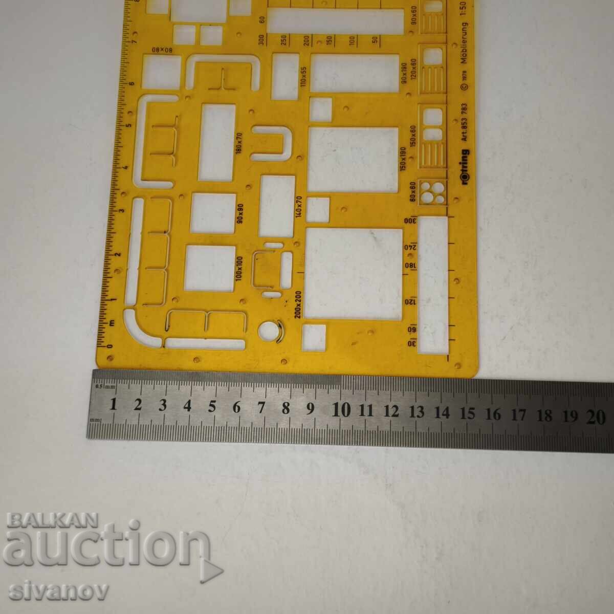 Șablon Vechi rOtring pentru Mobilier Arhitectură 853 783 #6076 - 7