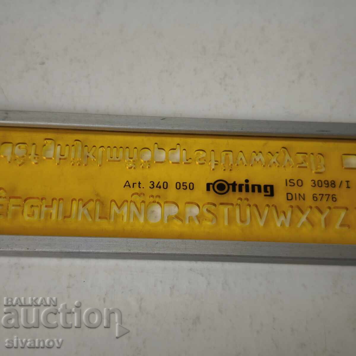 Auction Starter template for rOtring Art. 340 050 #6077 lettering Auction Starter template for rOtring Art. 340 050 #6077 lettering