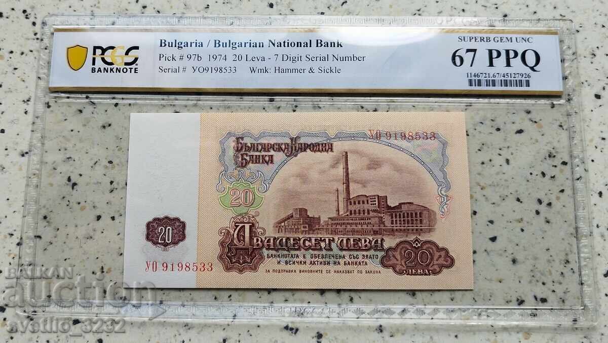 20 Leva 1974 67 PPQ PCGS
