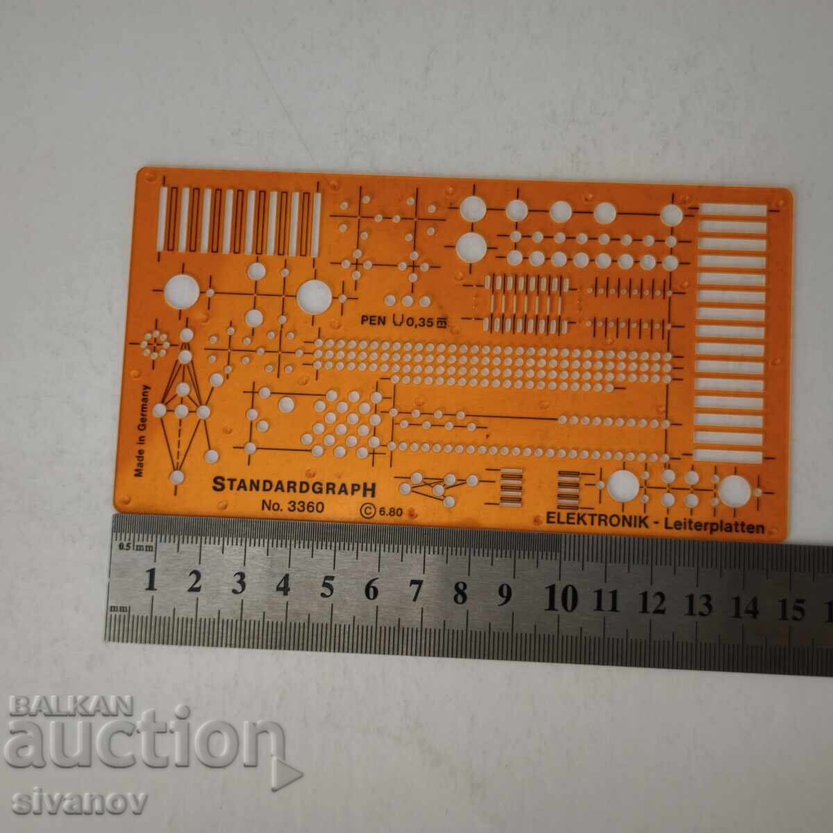 Star shablon za elektrotehnika Standardgraph No 3360 #6078 - 6 Star shablon za elektrotehnika Standardgraph No 3360 #6078 - 6