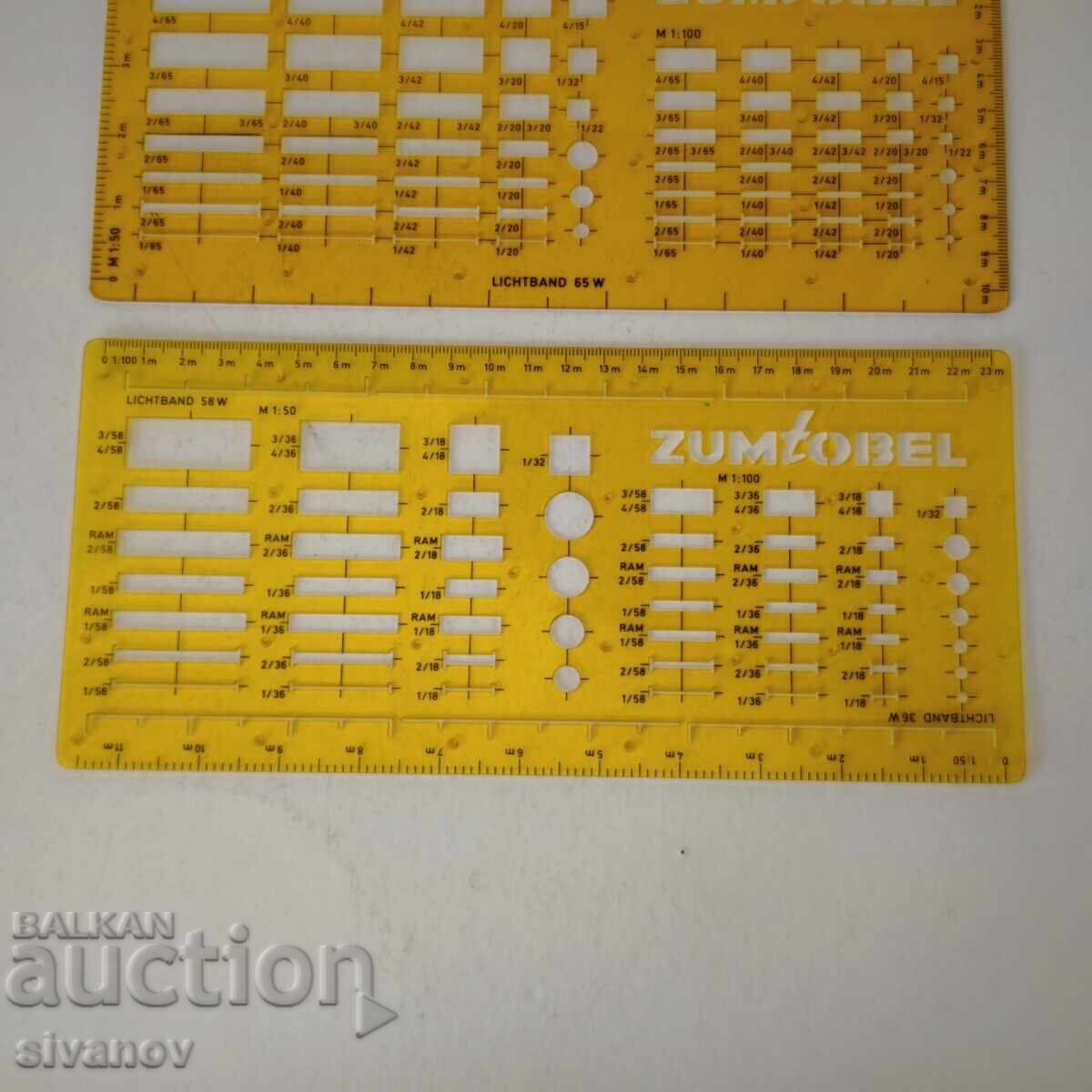 Auction  Old Zumtobel templates for drawing lighting strips #6081