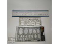 Trei bucăți șabloane vechi de desen #6082