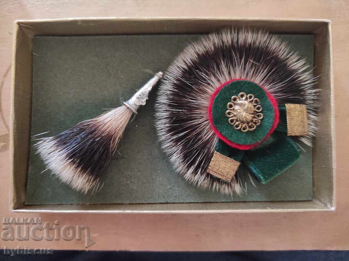 Винтидж австрийска ловна брошка за шапка и яке