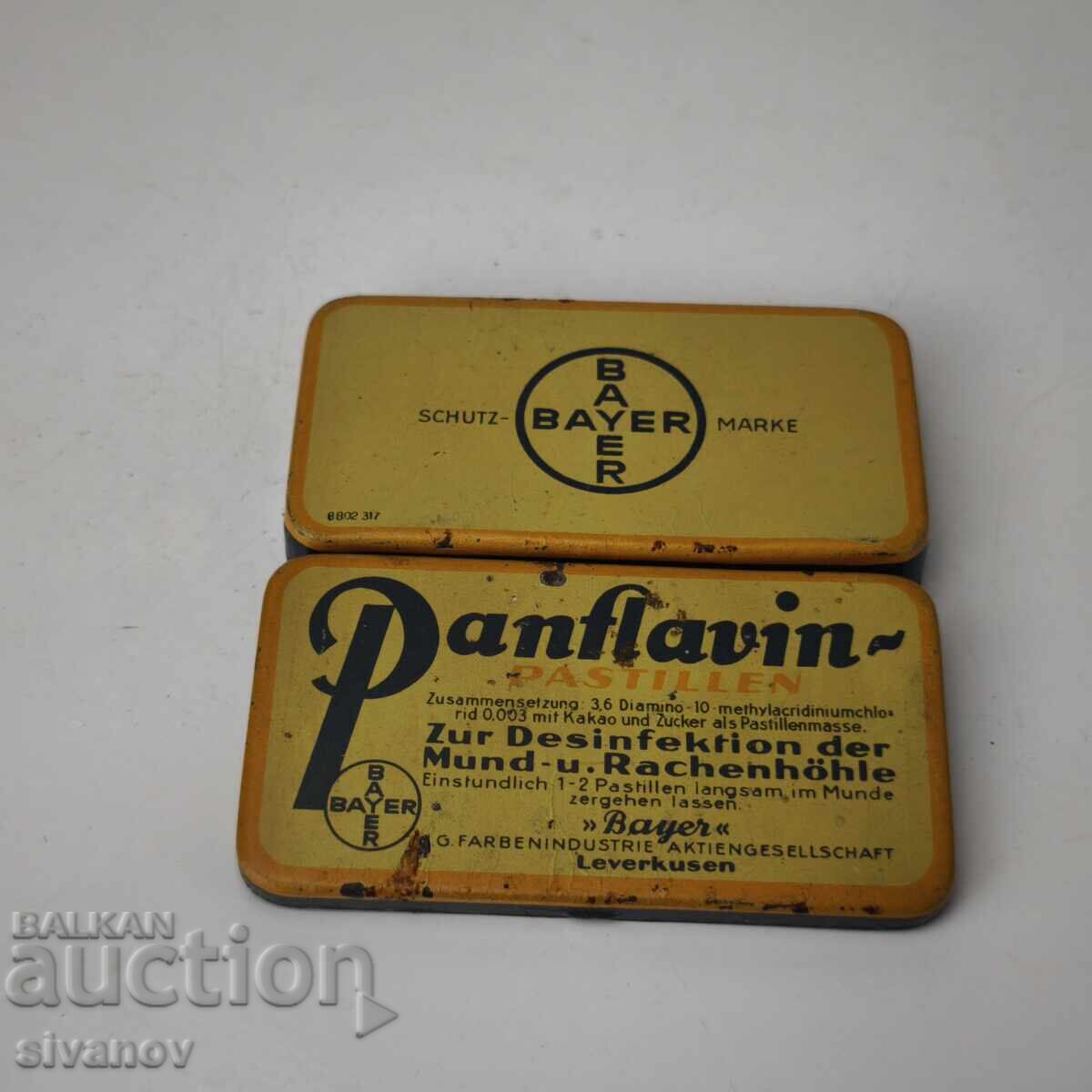 Livrarea Cutie metalică veche de medicament Panflavin de la BAYER #6083