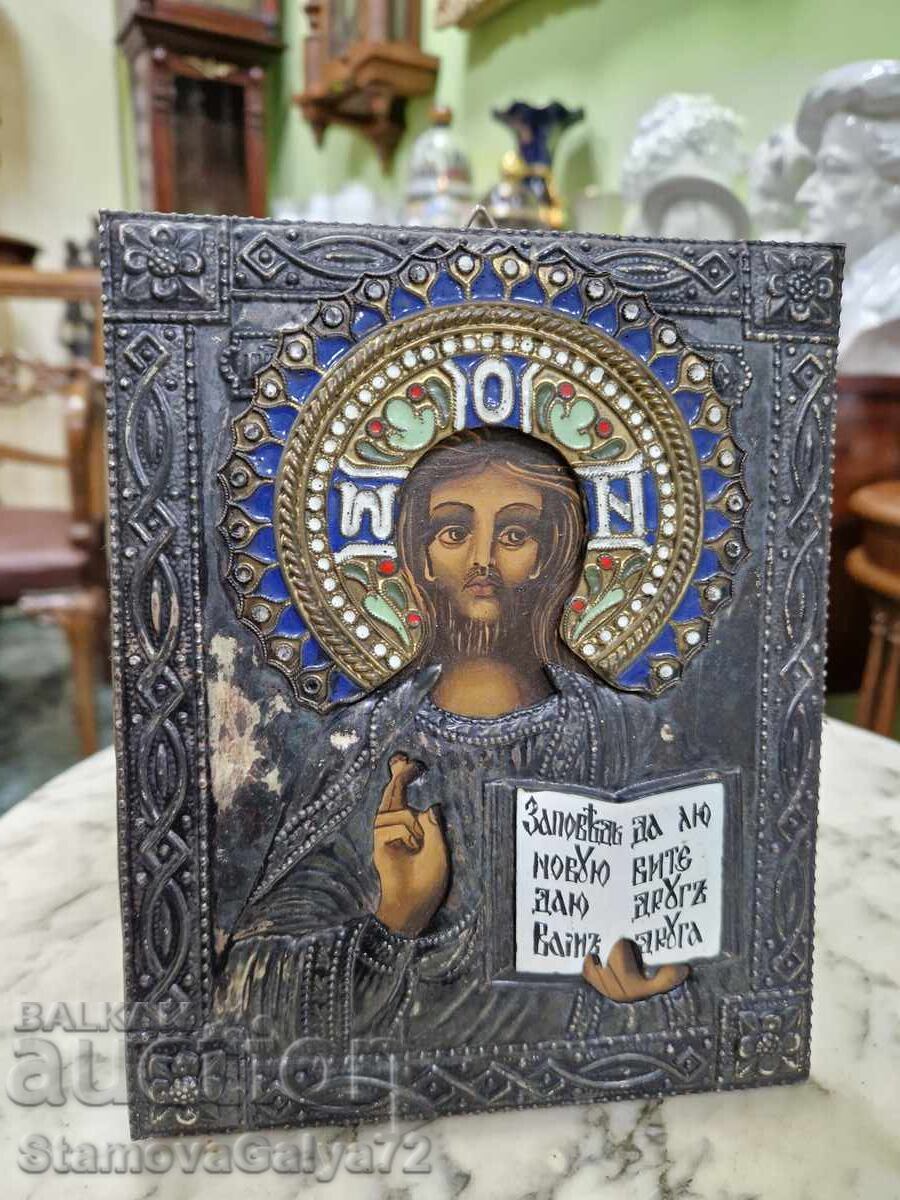 Antique Russian icon with enamel with price 388.00 BGN | € 198.38