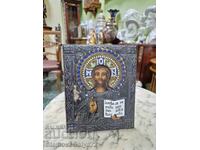 Antique Russian icon with enamel