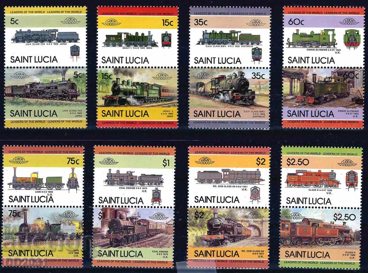 Saint Lucia 1985 - Locomotives /Leaders of the World/ 3 MNH Saint Lucia 1985 - Locomotives /Leaders of the World/ 3 MNH
